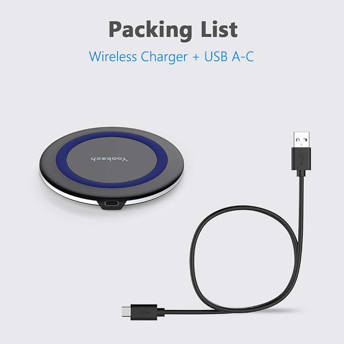 Yootech Wireless Charger,10W Max Wireless Charging Pad Compatible with iPhone 17/17 Pro/17 Pro Max/Air/16/15/14/13/SE 2022/12/11,Samsung Galaxy S25/S24/S23,for AirPods Pro 3(No AC Adapter) - Image 6