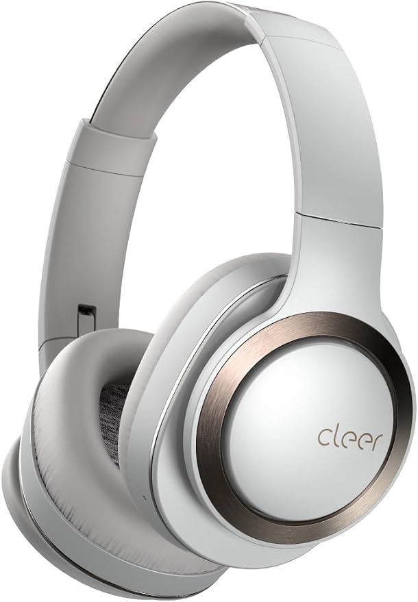 Cleer Audio Enduro ANC Noise Canceling Headphones, Light Grey | Bluetooth Multipoint Connection, Over-the-Ear Design with Mic, Crystal Clear Hands-Free Calling, 60 Hours of Battery Life by Cleer