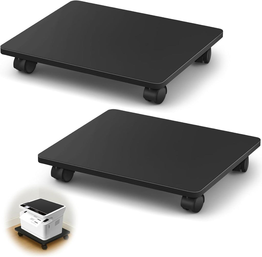 Beeveer 1 Pcs Black Under Desk Printer Stand 13.8 x 11.8 x 2.4 Inches by Beeveer
