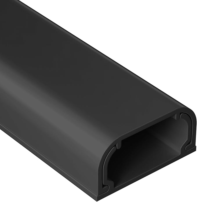 Wire Covers for 2 Cords TV on Wall, 47in Paintable Cable Hider, Medium Cable Management Kit, Cord Hiding for Wall Black, W0.95in H0.47in by Yecaye