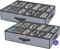 Onlyeasy Large Under Bed Shoe Organizer (6 to 12 Pairs x 2) - Underbed Shoes Closet Storage Solution with Metal Zipper and 2 Handles, Breathable, 29.3"x23.6"x5.9", Linen-like Grey, MXDUBSB2P by Onlyeasy