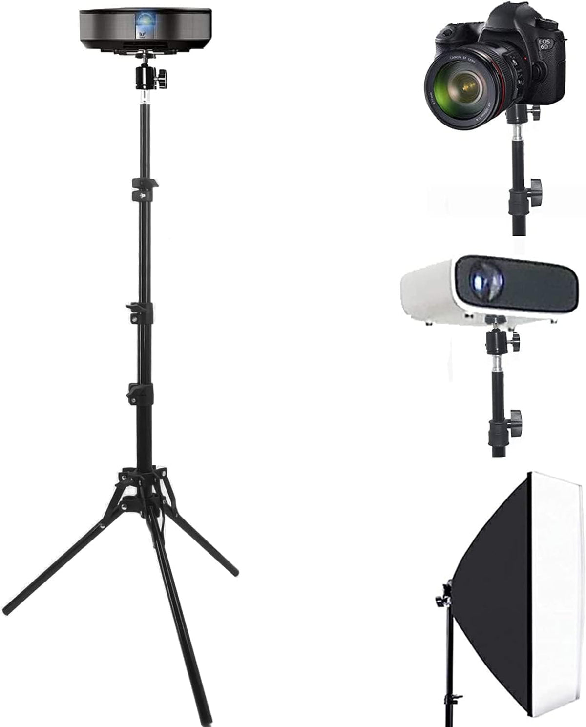 Coret Mini Projector Stand, Portable Camera Holder with 360 Rotatable Head, Adjustable Height 26-60in by Coret