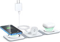 Wireless Charger 3 in 1,RTOPS Magnetic GaN Traval Wireless Charging Station Compatible with Apple Magsafe Multiple Devices for iphone17/16/15/14/13/Pro/Max,iWatch,AirPods4/3/2/Pro(Adapter Includes) by RTOPS