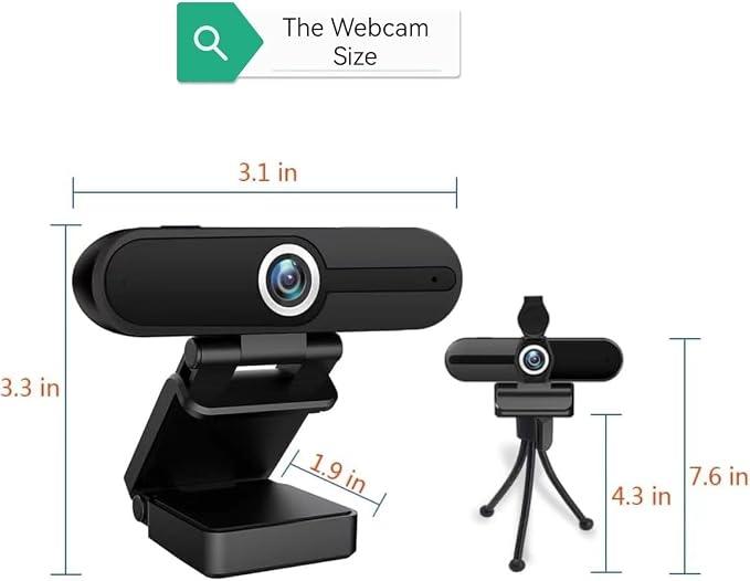 4K Webcam, HD Webcam 8MP- Laptop PC Desktop Computer Web Camera with Microphone, USB Webcams for Video Calling Recording Streaming Video Conference, Webcam with Mini Tripod,Privacy Shutter. | Computer Webcams for Switch 2 Video Calling Recording Stream... - Image 8