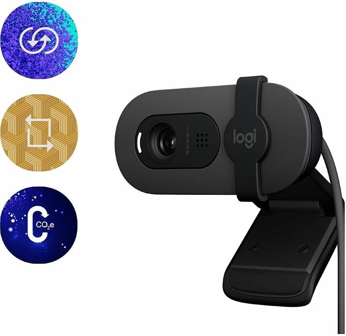 Logitech 960001580 Brio 100 1080p Full HD Webcam (Graphite) (Renewed) | Full HD - Image 8