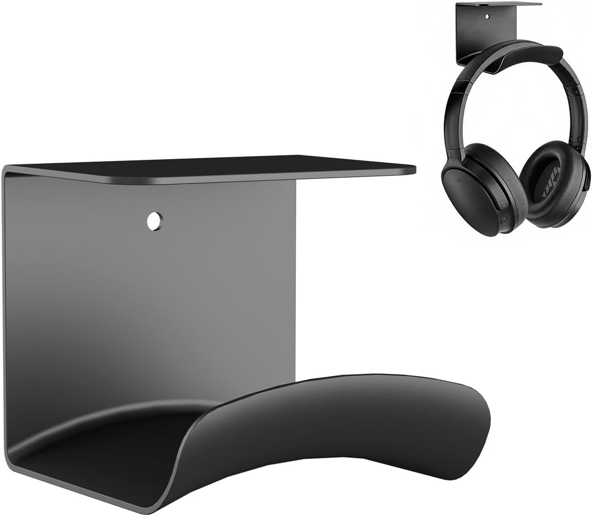 Headphone Holder, Aluminum Headset Hanger with Adhesive Mount by Skyaudio