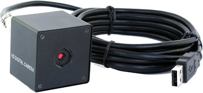 ELP Black Mini Box 5megapixel 30degree PC USB Camera with OV5640 Image Sensor for Laptop Computer Mini UVC USB2.0 Video Webcam Industrial Lightburn Camera for Windows, Linux, Mac, Raspberry Pi by ELP