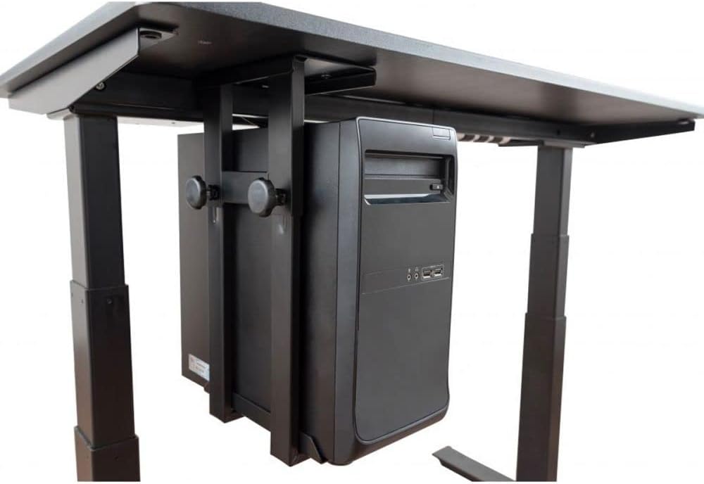Stand Up Desk Store Adjustable CPU Desktop Computer Tower Holder Under Desk Mount - Image 3