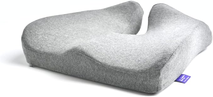 C CUSHION LAB Patented Pressure Relief Seat Cushion for Long Sitting Hours on Office/Home Chair, Car, Wheelchair - Extra-Dense Memory Foam for Hip, Tailbone, Coccyx, Sciatica - Light Grey by CUSHIONLAB