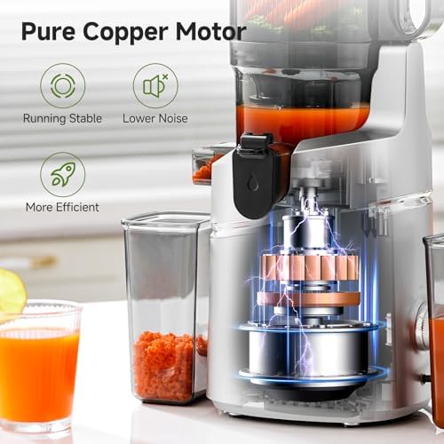Cold Press Juicer Machine, 5.8" Wide Chute for Whole Fruits & Vegetables - Image 5