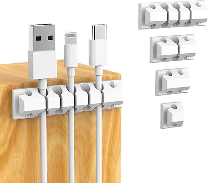 327PCS White Cable Management Kit 4 Cable Cable Sleeves 65 Cable Clips | 13Cord Holders,25Roll Cable Organizer Straps,200 Fastening Cable Ties,20 Cable Zip Tie Mounts for Computer 5 Self Cable Tie - Image 2