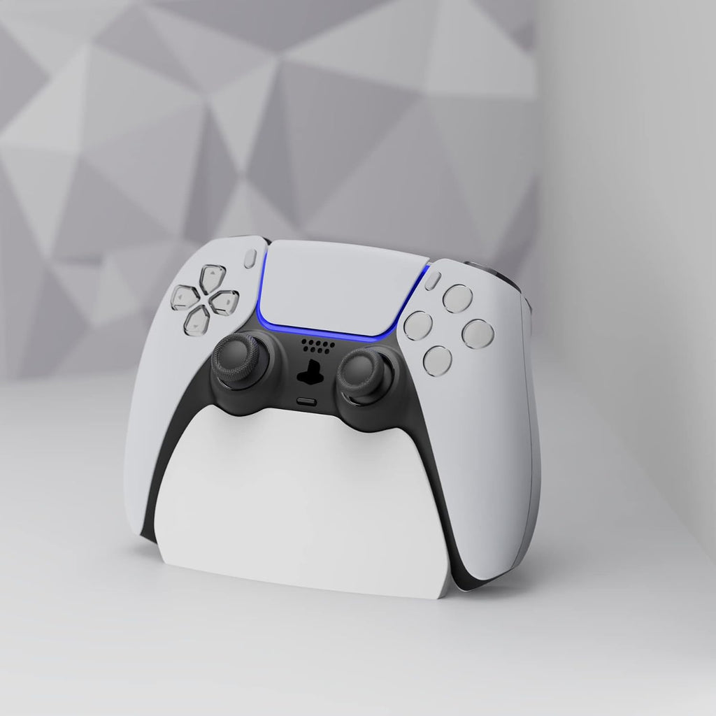 playvital 2 Pack Controller Display Stand for ps5, Gamepad Stand Desk Holder for ps5 Controller Accessories with Rubber Pads, White - Image 3