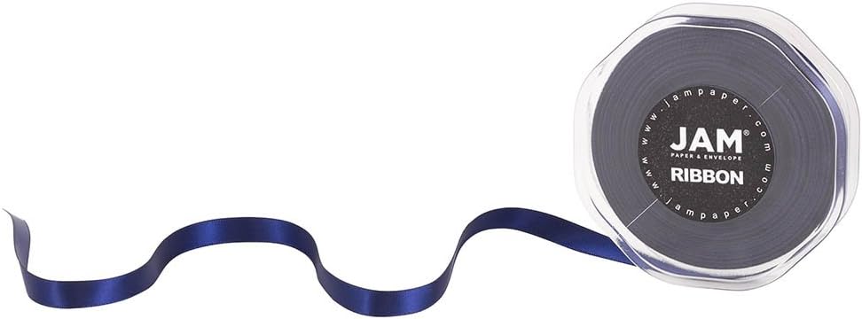 JAM PAPER Double Faced Satin Ribbon - 3/8 Inch Wide x 25 Yards - Navy Blue - Sold Individually - Image 3
