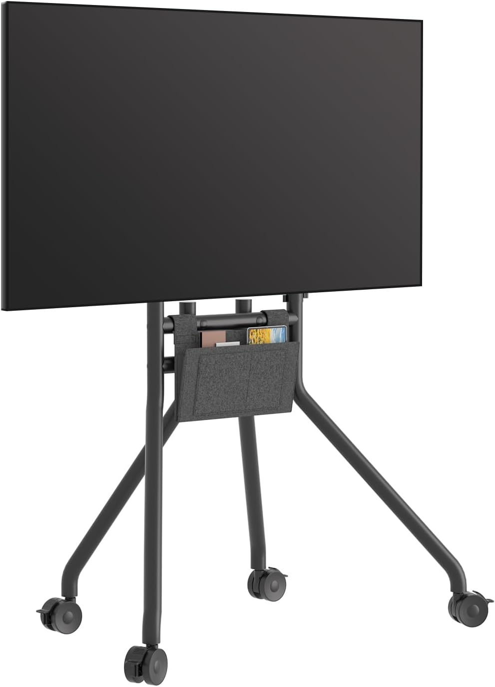 Rolling TV Cart, Mobile Floor TV Stand for 50-100 Inch Screens, Portable TV Trolley Bracket for Home Office School Business, Holds 180Lbs, Max VESA 900x600mm, Black YS623B - Image 7