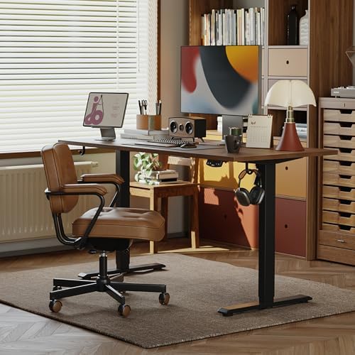 Agilestic 60*24 Inch Height Adjustable Electric Standing Desk, Dark Walnut - Image 4