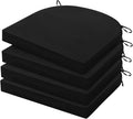 HARBOREST Outdoor Chair Cushions Set of 4, Water Resistant Patio Chair Cushions with Ties, Outdoor Seat Cushions for Patio Furniture, 17"x16"x2", Black by HARBOREST