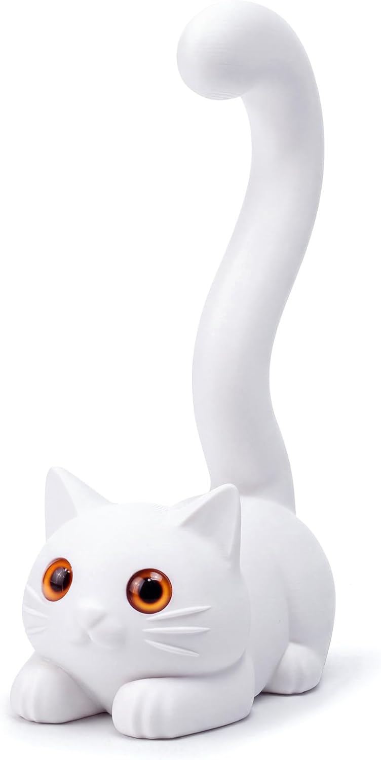 Yalikop 3D Printed Cat Headphone Stand Desktop Headset Holder 9.84''H,White by Yalikop
