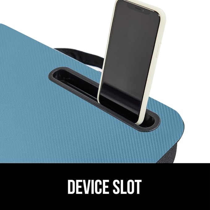GORILLA GRIP Laptop Lap Desk with Phone Holder, Pillow Cushion Desks Fit Laptops up to 15.6", Tray Ledge Keep Computers in Place, Portable Travel Workstation Essentials for Home, Dorm Room, Blue - Image 7