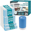 Travel Vacuum Storage Bags with Rechargeable Cordless USB Pump, 26 Combo by CozyEssential