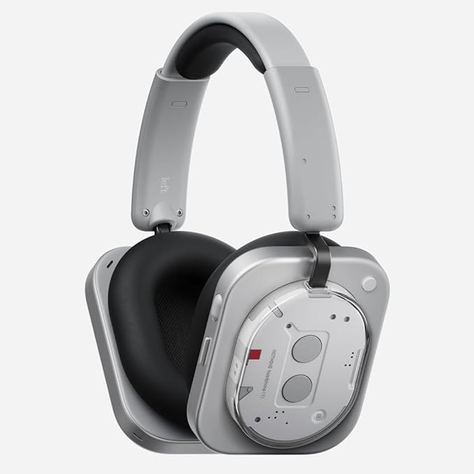 Nothing Headphone (1) Hybrid Active Noise Cancelling Headphones, Wireless Over-Ear Headphones with 6 Mics, 80Hrs Playtime, Hi-Res Audio, KEF-Tuned, Spatial Sound, Comfort Fit & Fast Charging White by Unknown