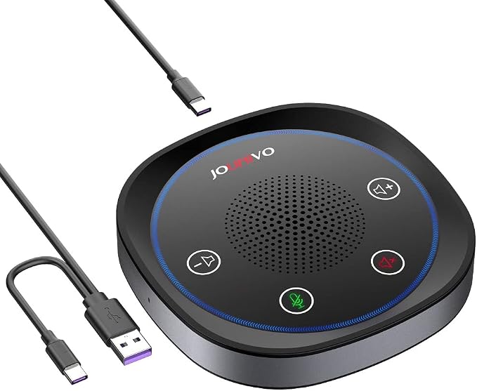 USB Speakerphone, Omnidirectional Computer Speaker with Microphone,Plug and Plays Portable Speaker with Microphone for Holding Meetings Anywhere with Immersive Sound by JOUNIVO