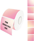 2"x2" Pink Square Thermal Label Stickers,Self-Adhesive Square Direct Thermal Labels,500 Sheets with Perforation Line in ROLL by Yeachlaing