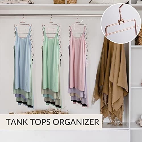 ZEDODIER 2 Pack Tank Top Hanger, Bra Organizer for Closet, Space Saving | 32 Hooks Total, Sturdy Metal, 360° Rotating, Foldable Design, Hanging Closet Organizers and Storage for Apartments and Dorms - Image 4