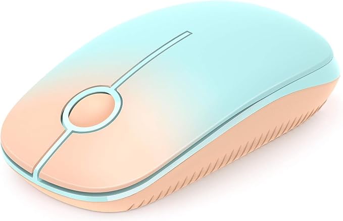 Unipows Wireless Mouse-2.4G Slim Portable Computer Mouse with Nano Receiver | Less Noise Mobile Optical Mice for Notebook, PC, Laptop, Desktop, Gradient Orange to Mint Green by Unipows