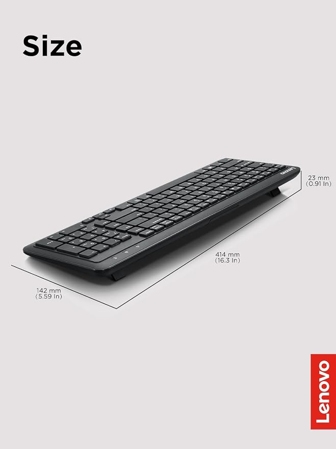 Lenovo 300 Wireless Keyboard, Black - Image 6