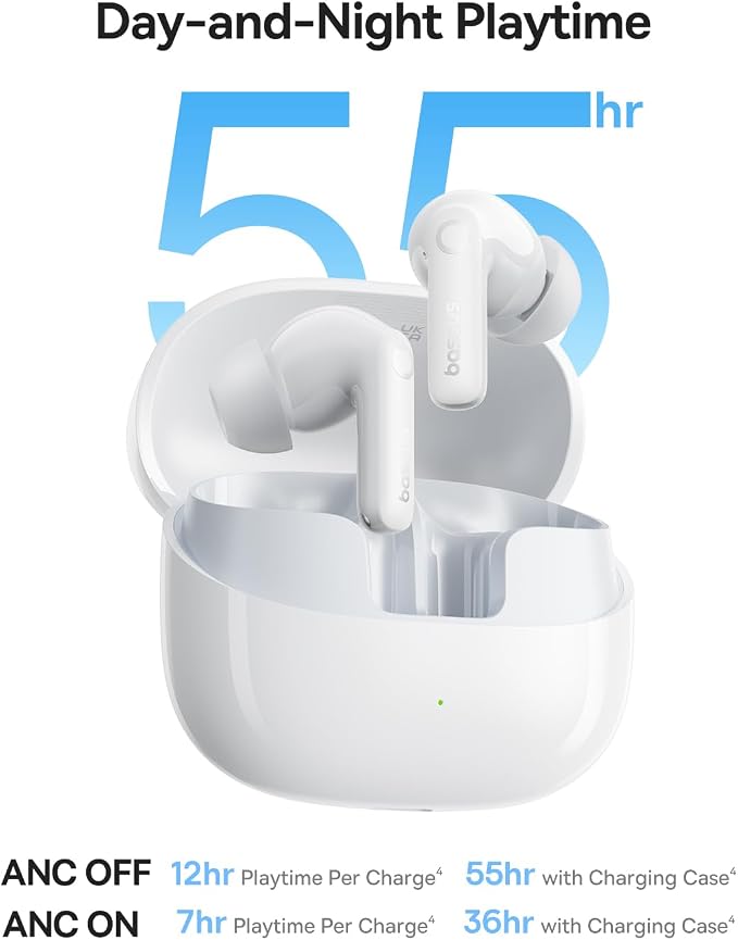 Baseus Bass BP1 Pro Noise Cancelling Wireless Earbuds, Real-Time Adaptive Noise Cancelling, Adaptive Active EQ, LDAC Hi-Res Sound, 6-Mic AI Clear Calls, 55H Playtime, IP55 Waterproof, Bluetooth 6.0 - Image 7
