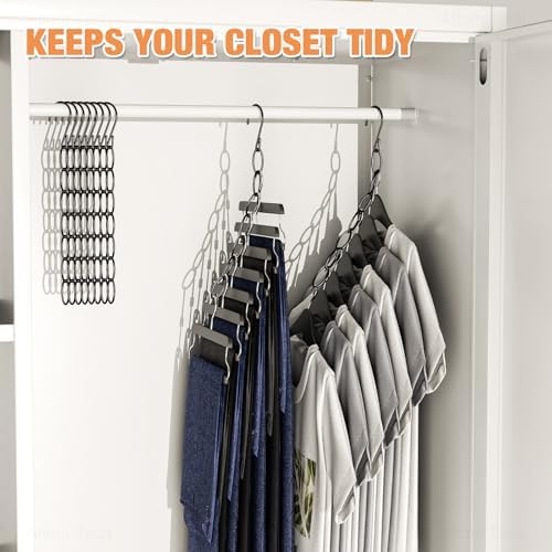NiHome Clothing Chain Hangers 10-Pack, Space Saving Metal Closet Organizer | 7-Loop Retractable Design Chain Hanger for Compact Storage, Ideal for Travel,Dorm & Office, Wrinkle-Reducing for All Garments - Image 5