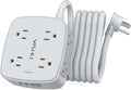 10 Ft Surge Protector Power Strip - 8 Widely Outlets with 4 USB Ports, 3 Side Outlet Extender with 10 Feet Extension Cord, Flat Plug, Wall Mount, Desk USB Charging Station, ETL, Grey by YISHU