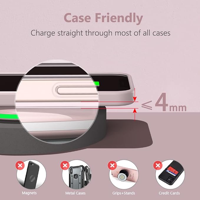 Yootech Wireless Charger,10W Max Wireless Charging Pad Compatible with iPhone 17/17 Pro/17 Pro Max/Air/16/15/14/13/SE 2022/12/11,Samsung Galaxy S25/S24/S23,for AirPods Pro 3(No AC Adapter) - Image 4