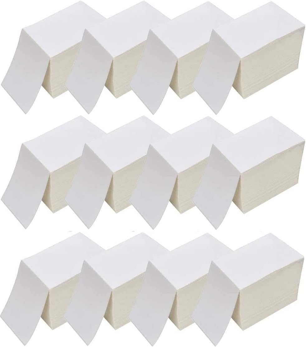 4 x 6 Thermal Shipping Labels, 12000 Fanfold Labels for FedEx Shipping Label, Competible with Direct Thermal Label Printer (12 Stack- 12000 Paper) by SJPACK