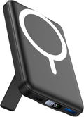 AOGUERBE for MagSafe Portable Charger, 10000mAh Magnetic Power Bank 22.5W Fast Charging, Mini Battery Pack Wireless with LED Display&Foldable Stand for iPhone 17/16/15/14/13/12 Series (Obsidian Black) | Power Bank with Stand, 22.5W Fast Charging, LED D... by AOGUERBE