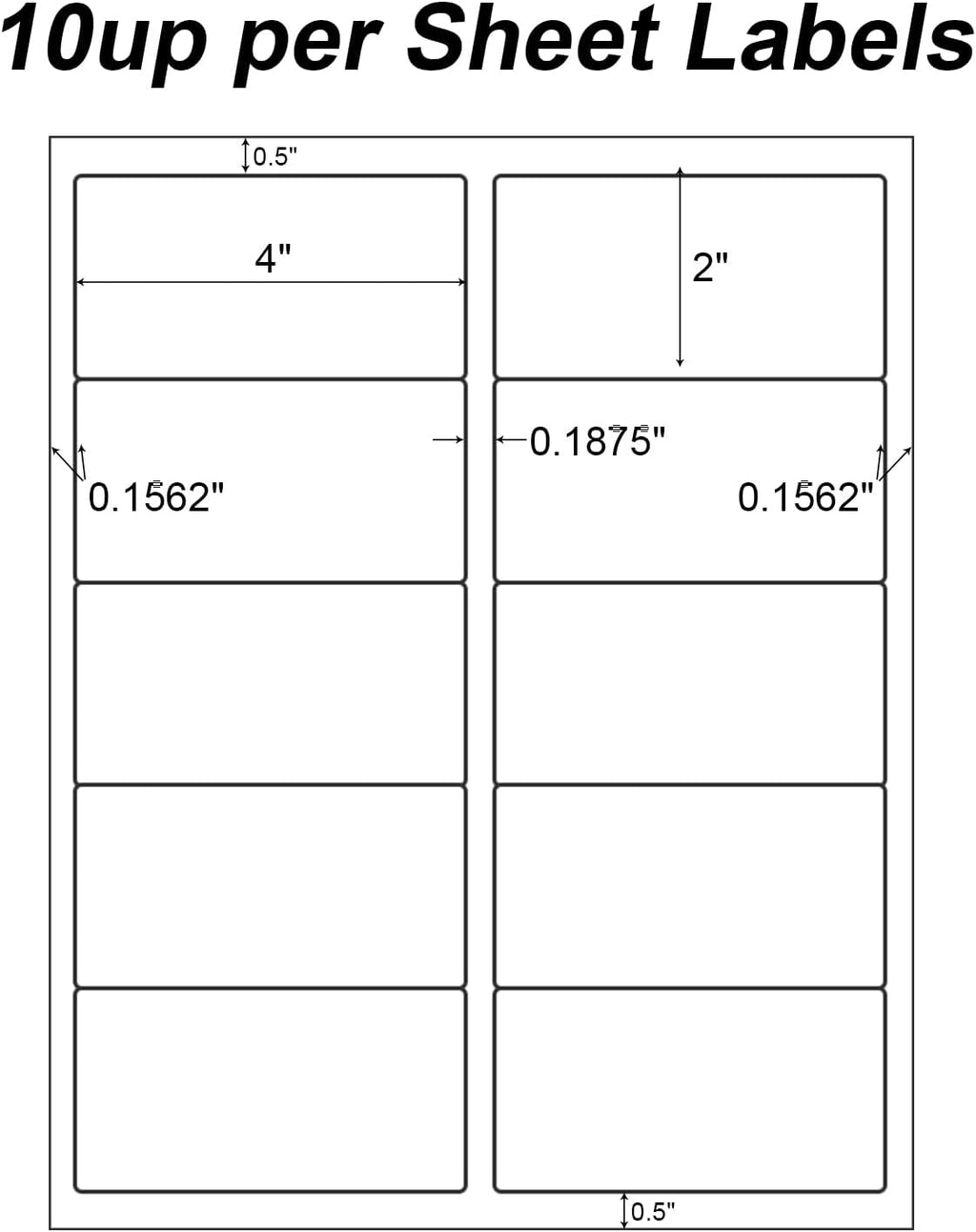 2" x 4" Shipping Mailing Labels - 200 Sheets 10 Up Address Labels Sticker - Image 2