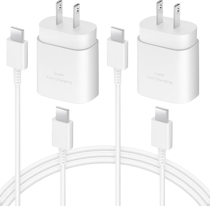 AISNI USB C Charger, 2 Pack 25W Type C Charger Fast Charging with USBC Chargers Cable 6 FT Android Phone Charge for Galaxy S25/ /S24/S23+/S22/S21/S20/Phone 17 16 15 Pro Max 16 15 Plus-White - Image 8