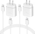 AISNI USB C Charger, 2 Pack 25W Type C Charger Fast Charging with USBC Chargers Cable 6 FT Android Phone Charge for Galaxy S25/ /S24/S23+/S22/S21/S20/Phone 17 16 15 Pro Max 16 15 Plus-White by AISNI