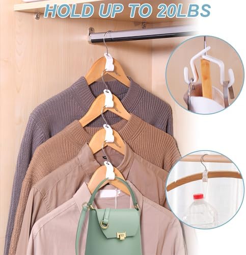 100 PCS Space Saving Hanger - Space Saver Clothes Hanger Connector with Stacking Hooks and Heavy Duty Cascading Connection - Image 4