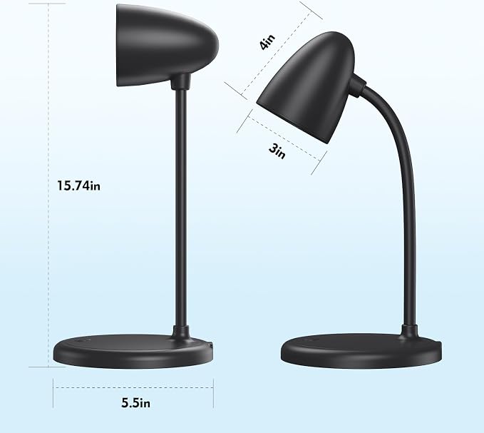 New LED Desk Lamp for Home Office,3 Colors Dimmable Table Lamp | Dimmable Reading Light Compact design fits well on desks and bedside tables,for College Dorm Room,Bedroom Desk Light - Image 3