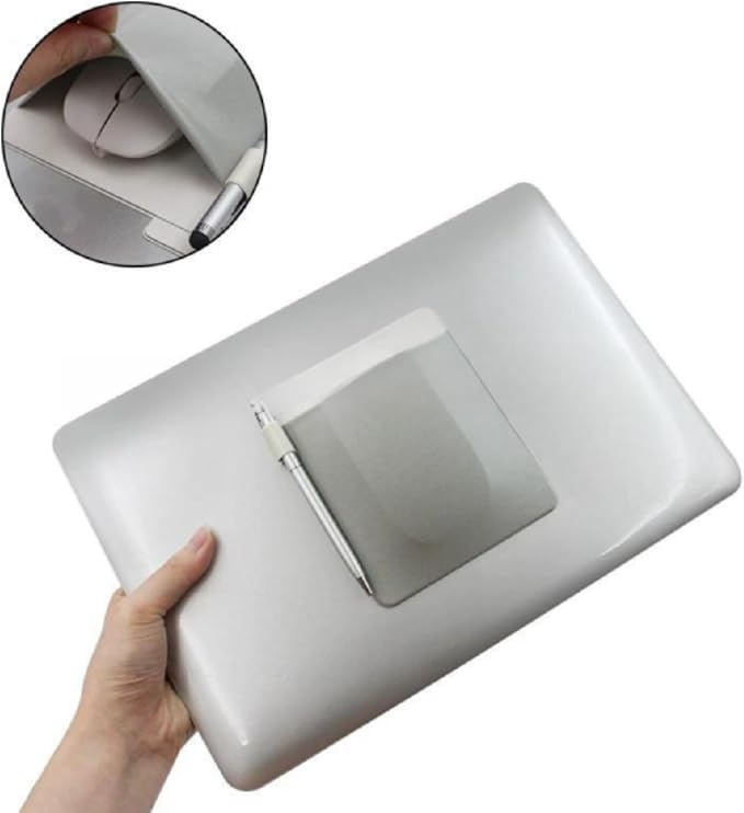 Stick-On Laptop Mouse Pouch – Elastic Stretch Digital Organizer with Reusable Adhesive for Mouse/Cables/Drives, Travel Office Essential - Image 8