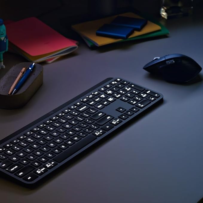 Logitech MX Keys Combo for Business Keyboard and Mouse - Graphite | For Business, full size, includes keyboard palm rest, Bluetooth, Logi Bolt, quiet clicks, Windows/Mac/Chrome/Linux compatible - Image 2