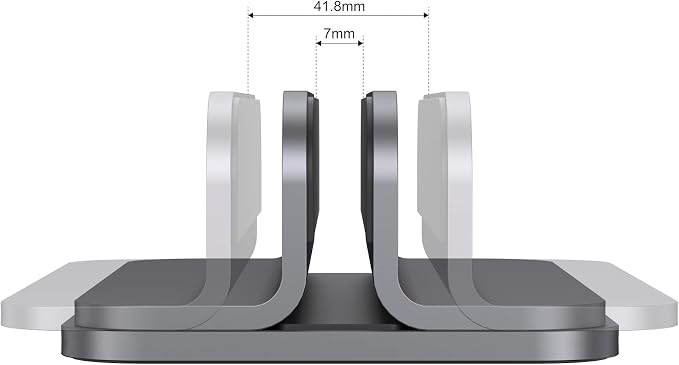 Aluminum Laptop Vertical Stand Organizer, Sturdy Laptop Computer Holder Desktop Stand Compatible with new Retina Apple MacBook Pro/Air/Neo, Mac mini & iPad Pro - Spacegrey - Image 2