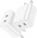 USB C Fast Charger Block,USB C Charging Block 2-Pack Type C 2in1 Dual Ports Plug Wall Charger, Fast Type C Charger for iPhone 17 Pro Max/17 Pro/17 Air/16 Pro Max/15/14/13/12/11/Xs Max/XR/X,iPad by BikeAnything