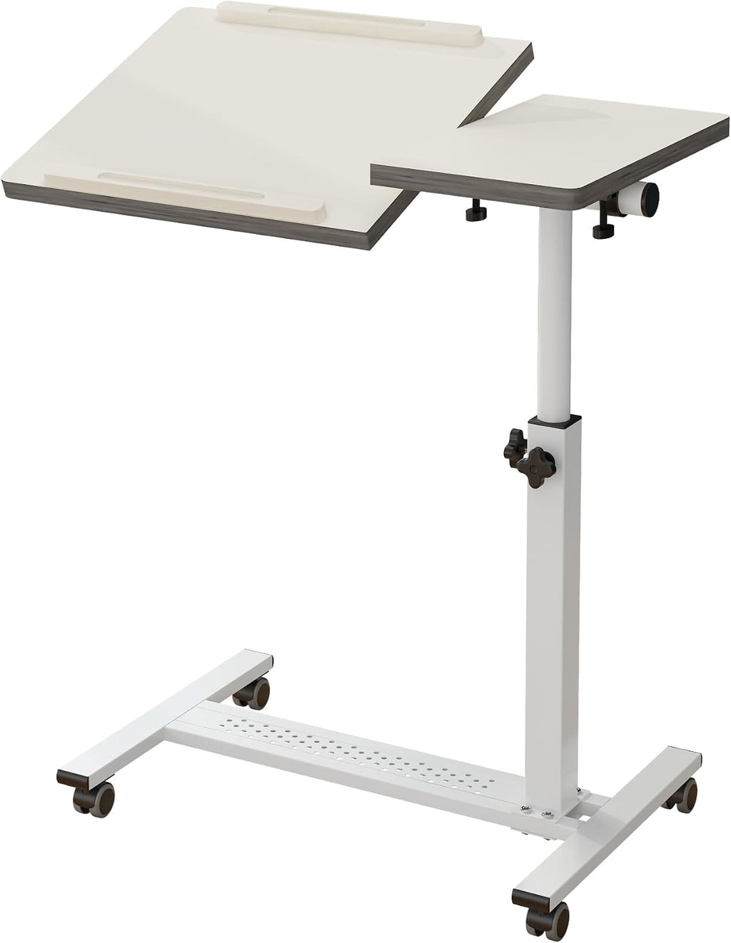 TigerDad Over Bed Table with Wheels, White by TigerDad