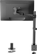 WALI Single Monitor Mount, Single Monitor Arm Desk Mount, Up to 32 inch Ultrawide, Regular Screens up to 27 inches, 22lbs, Adjustable Mount with C-CLAMP for Home Office Application(M001), Black by WALI
