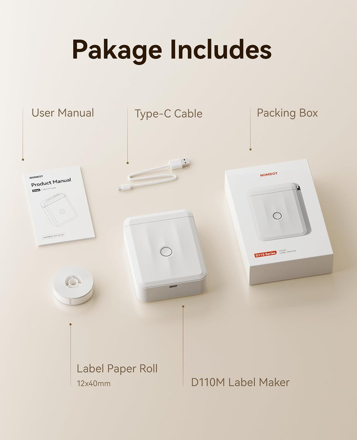 NIIMBOT D110 Upgrade Mini Label Maker, Bluetooth Thermal Printer for Daily - Image 9