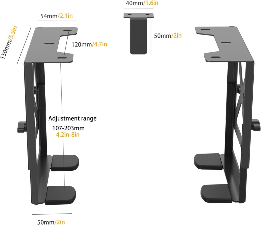 Adjustable Under Desk PC or NAS Mount Bracket Holder，Compatible with Desktop NAS(Network Attached Storage),CPU,UPS,Small Form Factor Desktop Tower.Xbox Series x,OptiPlex7000/7010 - Image 3