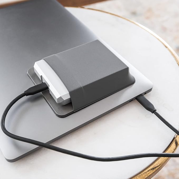 Slipdrive - Portable Hard Drive Sleeve for Laptop - HDD Hard Disk Drive - Reusable Adhesive - 5.5” x 4.5” Stick on External Hard Drive Carrying Case - Travel Pocket Pouch (Large, Gray) - Image 4