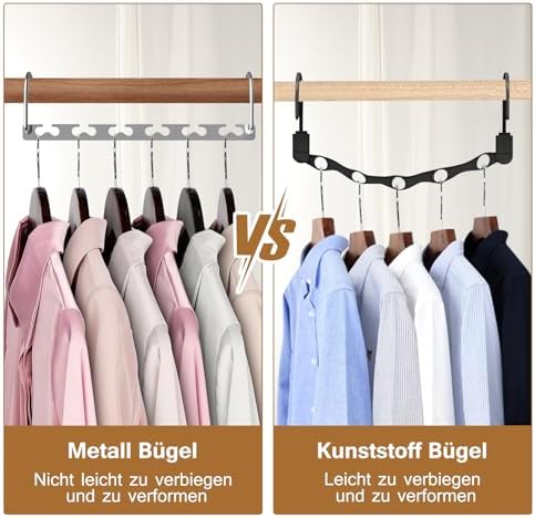 Space Saving Hangers for Clothes 12 Pack, Sturdy Metal Hangers Wardrobe Organizer, Magic Cascading Hanger, Closet Space Saver Closet Organizers and Storage - Image 5
